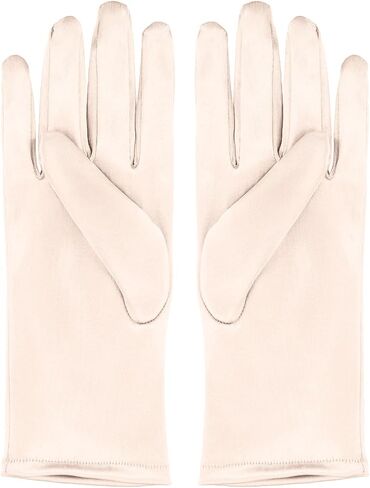 Womens Short Satin Opera Gloves Formal Dancing Gloves for Wedding Bridal Banquet Party Gloves 1920s Flapper Accessories in Kuwait