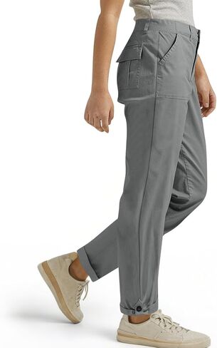 Anjikang Work Pants Women Dressy Casual Plus Size Wide Leg Cargo Khakis High Waist Straight Twill Chino Slacks Ankle Pants in Kuwait
