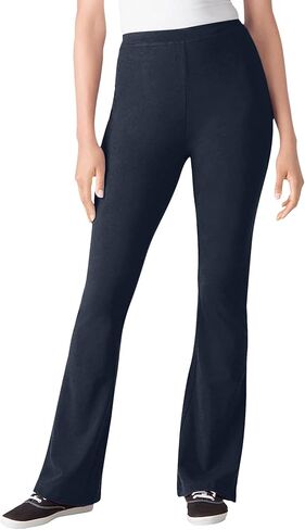 Woman Within Plus Size Stretch-Cotton Knit Pull-On Bootcut Leggings in Saudi Arabia