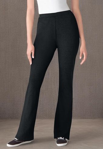 Woman Within Plus Size Stretch-Cotton Knit Pull-On Bootcut Leggings in Saudi Arabia