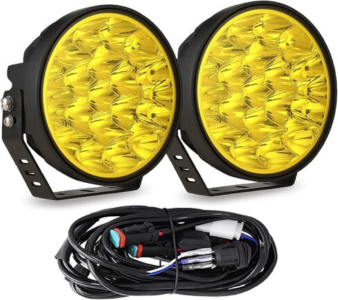 biglion.x 7inch amber lights lights زوج جولة LED LED أضواء القيادة 210W 32000LM Amber أصفر الضباب أضواء مضادة للماء IP68 للشاحنات الالتقاط 4x4 SUV ATV UTV in Kuwait