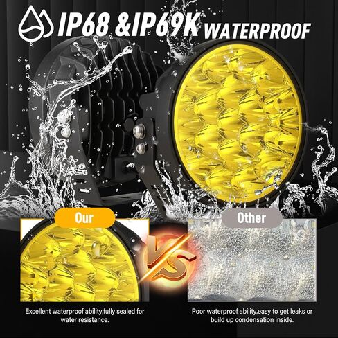 biglion.x 7inch amber lights lights زوج جولة LED LED أضواء القيادة 210W 32000LM Amber أصفر الضباب أضواء مضادة للماء IP68 للشاحنات الالتقاط 4x4 SUV ATV UTV in Kuwait