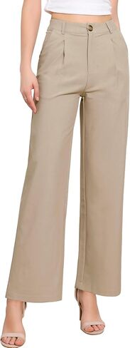 Allegra K Wide Leg Dress Pants for Women's Casual Work High Waisted Dressy Trousers in Kuwait