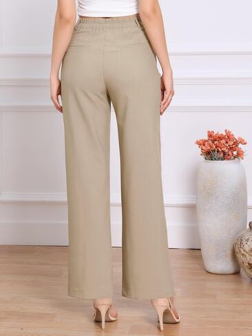 Allegra K Wide Leg Dress Pants for Women's Casual Work High Waisted Dressy Trousers in Kuwait