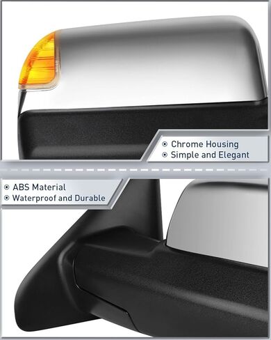 ECCPP Rear View Mirrors Towing Mirrors fit for 2003-2009 for Dodge for Ram 2500/3500 with Power Control Heated Turn Signal Light ADP11633701S in Saudi Arabia
