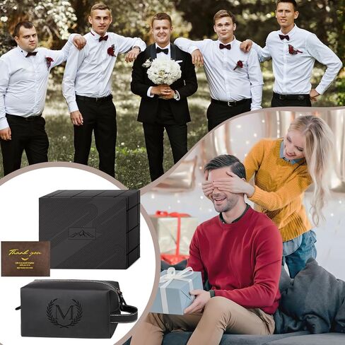Unique Gifts Initial Letter Travel Toiletry Bag for Men Personalized PU Leather Waterproof Shaving Bag for Toiletries Accessories Travel Essentials Storage Bag Birthday Gifts for Men Him (J) in Saudi Arabia