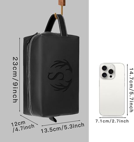 Unique Gifts Initial Letter Travel Toiletry Bag for Men Personalized PU Leather Waterproof Shaving Bag for Toiletries Accessories Travel Essentials Storage Bag Birthday Gifts for Men Him (J) in Saudi Arabia