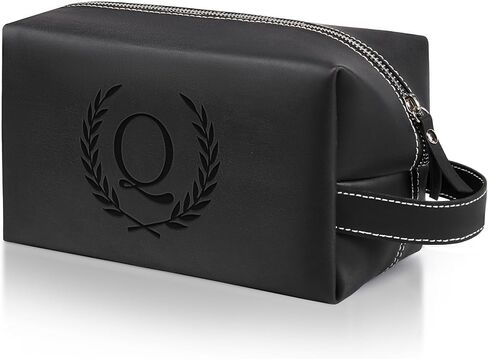Unique Gifts Initial Letter Travel Toiletry Bag for Men Personalized PU Leather Waterproof Shaving Bag for Toiletries Accessories Travel Essentials Storage Bag Birthday Gifts for Men Him (J) in Saudi Arabia