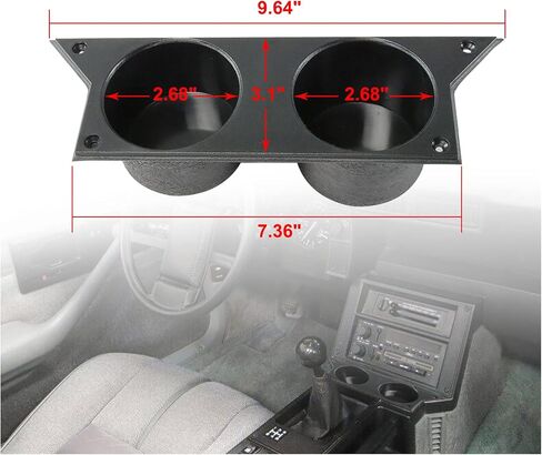 3rd Third Gen Camaro Dual Cup Holder Compatible with 1982-1992 Chevy Camaro,Black Cup Holder,Leak Proof, Removable,for Center Consoles with Automatic transmissions ONLY. in Saudi Arabia