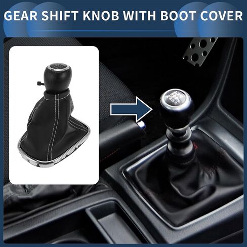 6 مقبض SPEED MANUAL GEAR SHIFTER مع غطاء ، مقبض رافعة SHIFTER عصا التروس لشيفروليه كروز 2010-2015 بلاستيك فو ، جلد أبيض ، 1 جهاز كمبيوتر in Saudi Arabia