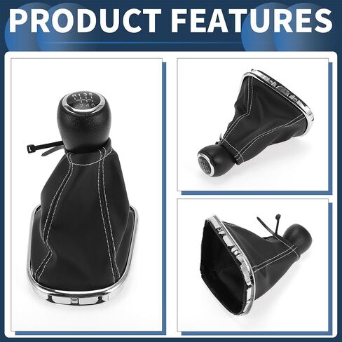6 مقبض SPEED MANUAL GEAR SHIFTER مع غطاء ، مقبض رافعة SHIFTER عصا التروس لشيفروليه كروز 2010-2015 بلاستيك فو ، جلد أبيض ، 1 جهاز كمبيوتر in Saudi Arabia