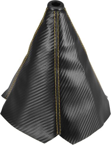 X AUTOHAUX Faux Leather Gear Shifter Knob Cover Car Dust Boot 1.4cm/0.55inch Carbon Fiber Pattern Black Yellow in Saudi Arabia