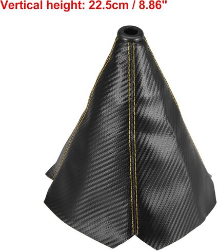 X AUTOHAUX Faux Leather Gear Shifter Knob Cover Car Dust Boot 1.4cm/0.55inch Carbon Fiber Pattern Black Yellow in Saudi Arabia
