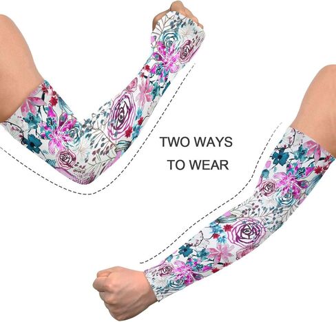 JUNZAN Gardening Sleeves Sun Protection Cooling Sleeves for Women Men with Thumb Hole Spring Birds Flowers in Saudi Arabia