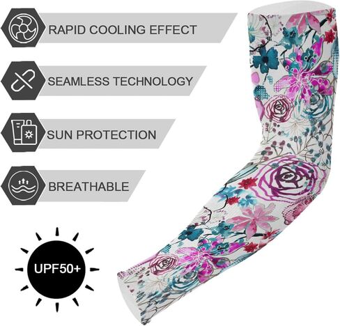 JUNZAN Gardening Sleeves Sun Protection Cooling Sleeves for Women Men with Thumb Hole Spring Birds Flowers in Saudi Arabia
