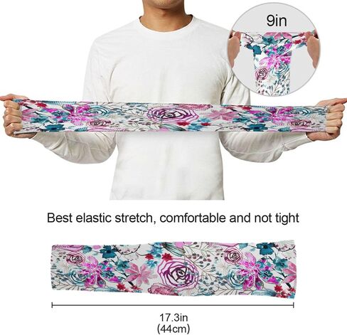 JUNZAN Gardening Sleeves Sun Protection Cooling Sleeves for Women Men with Thumb Hole Spring Birds Flowers in Saudi Arabia