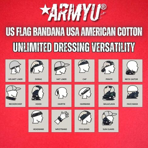US Flag Bandana USA American Cotton Costband Head Cover Bandanna doo Doo 2-Pack 2-pack in Saudi Arabia