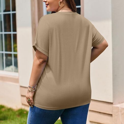 HVEESH PLUS SIZE TUNIC TOPS للنساء فضفاضة في الصيف 2025 TSHIRTS TSHIRTS مع جيوب in Kuwait