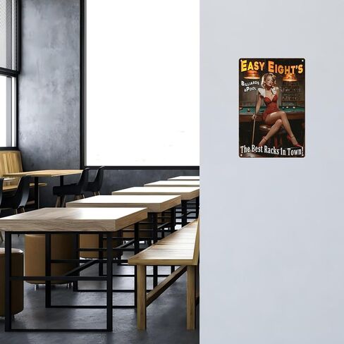 Easy Eight's Pin Up Girl Metal Tin Sign Vintage Retro Wall Art Rustic Bar Decor in Kuwait