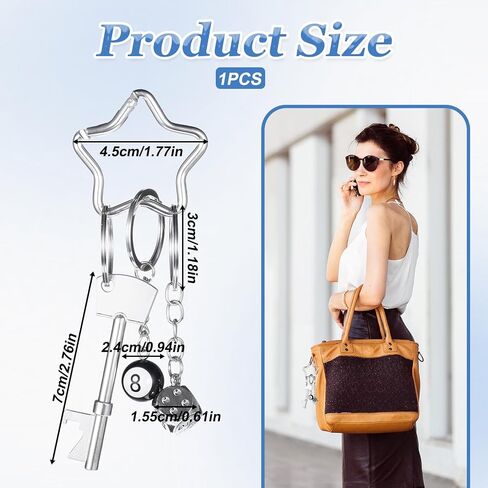 8 Ball Keychain Star Dice Keychain Silver Aesthetic Keychains Key Chain Bottle Opener for Backpack Cute Bag Purse Handbag Accessories for Women Men in Saudi Arabia