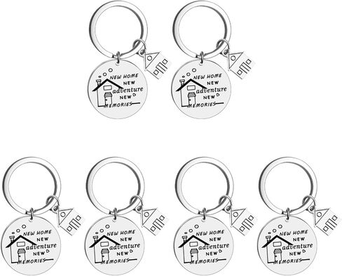 Excheart New Home New Adventure Keychain Set - 6 PCS Housewarming Keyrings في الفولاذ المقاوم للصدأ لحاملي المفاتيح الإبداعية ومعلقات الأكياس in Saudi Arabia