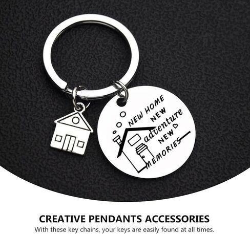 Excheart New Home New Adventure Keychain Set - 6 PCS Housewarming Keyrings في الفولاذ المقاوم للصدأ لحاملي المفاتيح الإبداعية ومعلقات الأكياس in Saudi Arabia