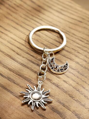 Haquil Moon Star Keychain ، مفتاح محفظة حقيبة اليد سحر ظهر ، حلقة السيارة مفتاح الحامل المجوهرات المجوهرات in Saudi Arabia