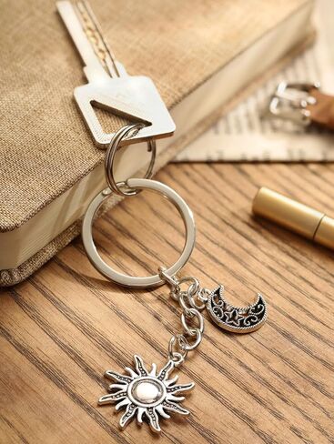 Haquil Moon Star Keychain ، مفتاح محفظة حقيبة اليد سحر ظهر ، حلقة السيارة مفتاح الحامل المجوهرات المجوهرات in Saudi Arabia
