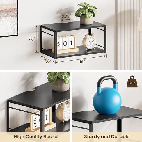 Floating Nightstand, Wood Bedside Shelf Wall Mounted Nightstand, Floating Bedside Table for Bedroom, Living Room, Bathroom, Kitchen, Office (Vintage Brown) in Saudi Arabia
