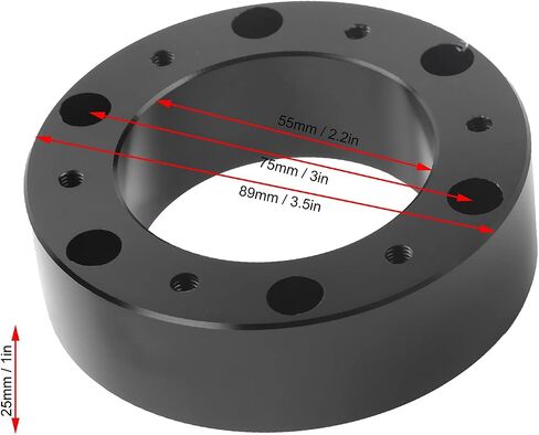 1in Steering Wheel Spacer 6 Hole Hub Aluminum Alloy Heighten Increase Pad Adapter for Cars ATVs in Saudi Arabia