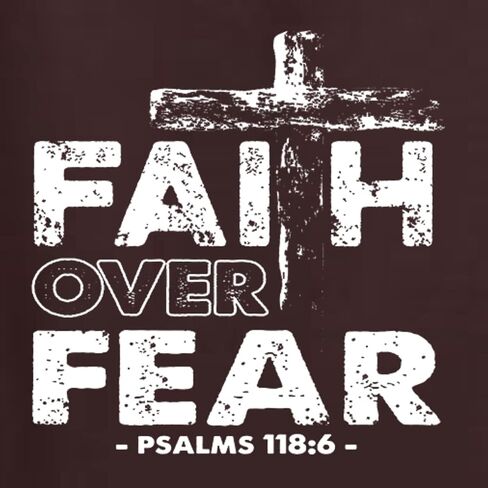 Wild Bobby Faith Over Fear Psalm 118:6 White Inspirational Christian Unisex Hoodie Sweatshirt in Saudi Arabia
