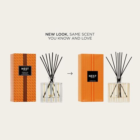 NEST New York Reed Diffuser, Pistachio & Wild Fig - 5.9 fl oz - Fragrance for Up to 90 Days - Reusable, Refillable Glass Holder - Includes 8 All-Natural Reed Sticks - Flame Free in Kuwait