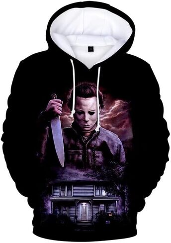 CHLOBLOM Michael Myers Hoodie Horror Movie Cosplay Costume 3D Pullover Sweatshirt in Kuwait