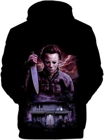 CHLOBLOM Michael Myers Hoodie Horror Movie Cosplay Costume 3D Pullover Sweatshirt in Kuwait