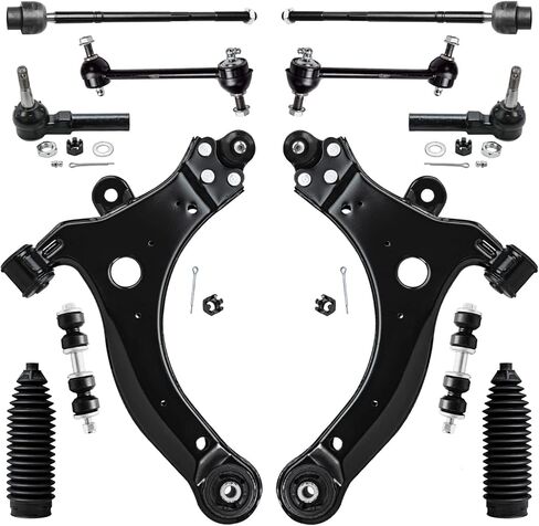 Detroit Axle - Front End 12pc Suspension Kit for Chevy Impala Monte Carlo LaCrosse Regal Century Allure Grand Prix, 2 Lower Control Arms 4 Tie Rods 2 Boots 4 Front & Rear Sway Bars Replacement in Saudi Arabia