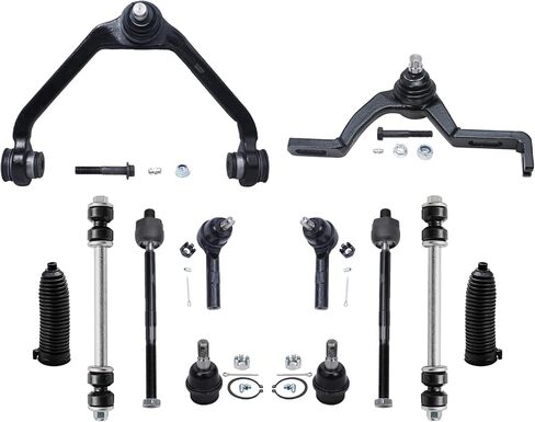 Detroit Axle - Front 12pc Control Armk Kit for 01-03 Ford Explorer Sport Trac ، 2 recs rems trace trace w/ball ball doints 2 ropins 4 tie rots 2 sway bars 2 boots 2001 2002 2003 emplication in Saudi Arabia