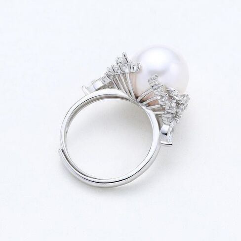 925 Sterling Silver Shiny Round Pearl Ring Platter Pearl Temperament Ring Female Jewelry Found Earring Found in Saudi Arabia