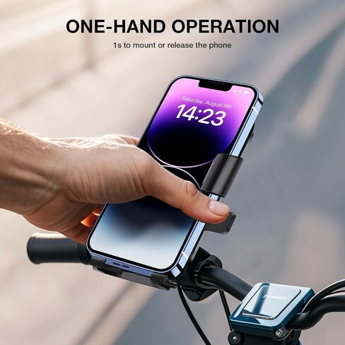 Motorbike Phone Holder Upgraded Bicycle Phone Holder for iPhone 15/14/ 13 More 4.7-6.7’ Phones, Black (Handlebars) in Kuwait