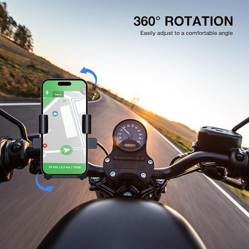 Motorbike Phone Holder Upgraded Bicycle Phone Holder for iPhone 15/14/ 13 More 4.7-6.7’ Phones, Black (Handlebars) in Kuwait