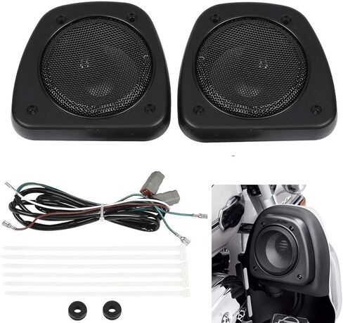 XFMT Black Audio Fairing Lower Speaker Kit Compatible with Harley FLHTC FLHX FLTRX FLHTCUTG 06-13 in Saudi Arabia