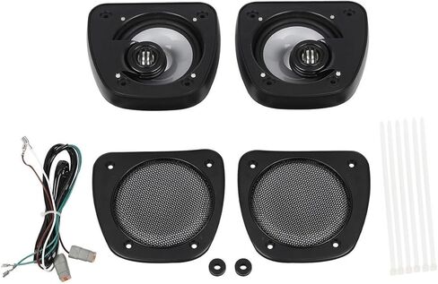 XFMT Black Audio Fairing Lower Speaker Kit Compatible with Harley FLHTC FLHX FLTRX FLHTCUTG 06-13 in Saudi Arabia