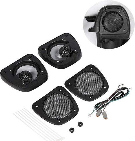 XFMT Black Audio Fairing Lower Speaker Kit Compatible with Harley FLHTC FLHX FLTRX FLHTCUTG 06-13 in Saudi Arabia