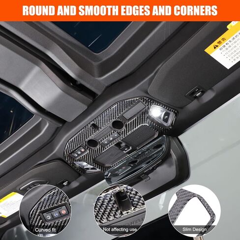 for Hummer EV Accessories Roof Reading Light Lamp Cover Trim Real Carbon Fiber Inner Front Reading Top Light Frame Decoration for Hummer EV Pickup SUV 2024 2025 (Black) in Saudi Arabia