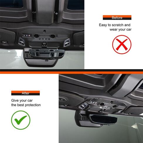 for Hummer EV Accessories Roof Reading Light Lamp Cover Trim Real Carbon Fiber Inner Front Reading Top Light Frame Decoration for Hummer EV Pickup SUV 2024 2025 (Black) in Saudi Arabia