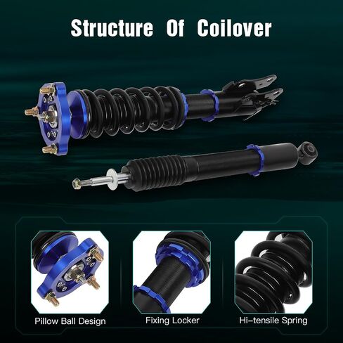 Coilover Supensions Struts Kits Assembly Scitoo Full Set Strucks Struts Tets For 2006 2007 2008 2010 2011 for Honda Civic - Blue in Saudi Arabia