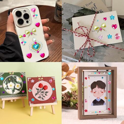 NOOEPC Gem Stickers Jewels for Crafts, Rhinestone Gemstone Stickers Self Adhesive Jewel Face Gems Stick on Gemsfor DIY, Crafts Supplies for Kids Rhinestones for Bedazzling in Kuwait