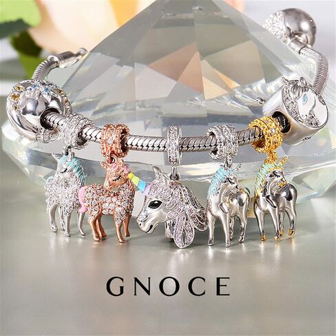 سحر GNOCE Unicorn Pendant 925 Sterling Silver Divine Soul and Spirit Charms for Bracelets & Cledlaces in Saudi Arabia
