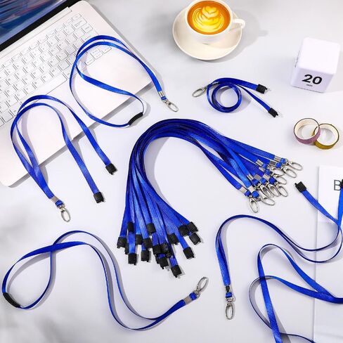 Harloon 200 PCS Breakaway Lanyards Bulk Safety Safety Nylon Flat Lanyard مع Clip Clovivel Hooks for Id Badge ID حامل بطاقة (Blue) in Saudi Arabia