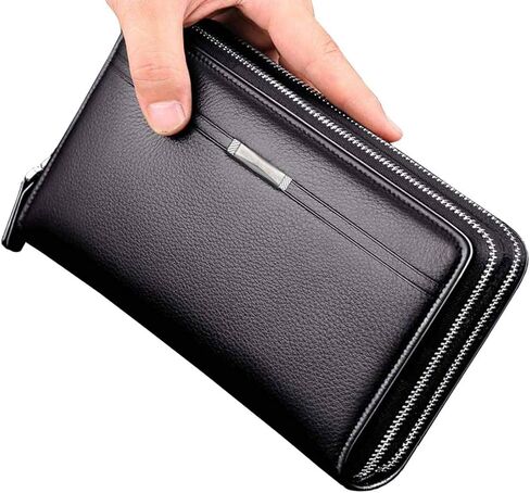 MEN MEN BUSINESS PU LEATHER WALLET Double Slutch Wart in Kuwait