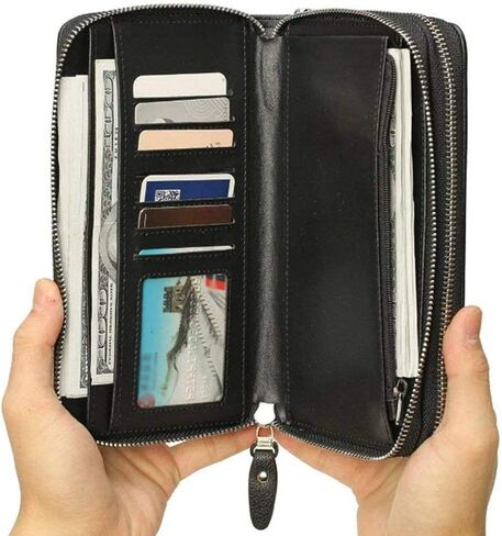 MEN MEN BUSINESS PU LEATHER WALLET Double Slutch Wart in Kuwait